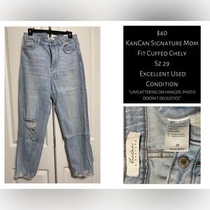 KanCan Mom Fit Jeans Sz 29